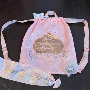 Bibbidi Bobbidi Boutique Pink Drawstring Bag Disneyland Parks
